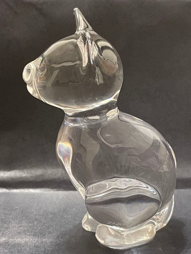 Daum France 　ドームクリスタル　フィギュリン　クリスタル置物　猫置物