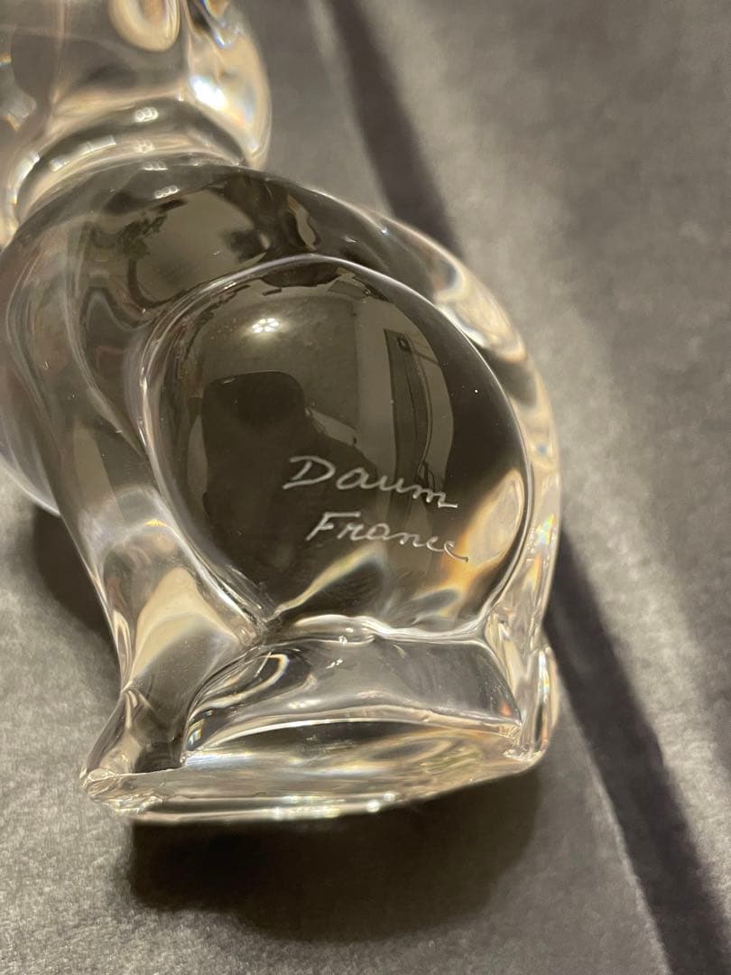 Daum France 　ドームクリスタル　フィギュリン　クリスタル置物　猫置物