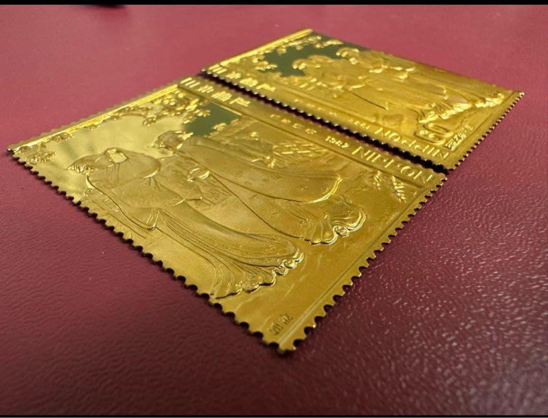 純金　刻印　1982年 日本 切手 浮世絵　8.79g