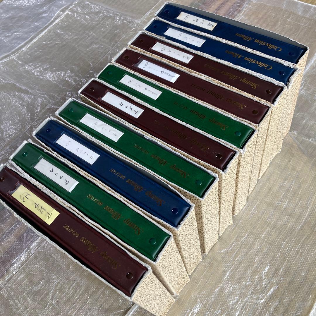 日本5冊済外国切手アルバム5冊未済混合計１ 0冊６段前後４ 0〜５ 0 P重品有