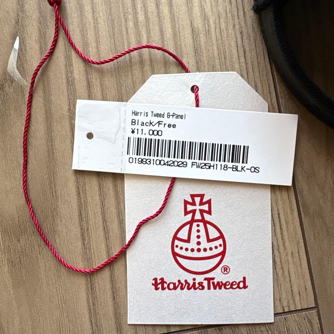 新品正規Supreme × HarrisTweed6-Panel黒キャップ即発送