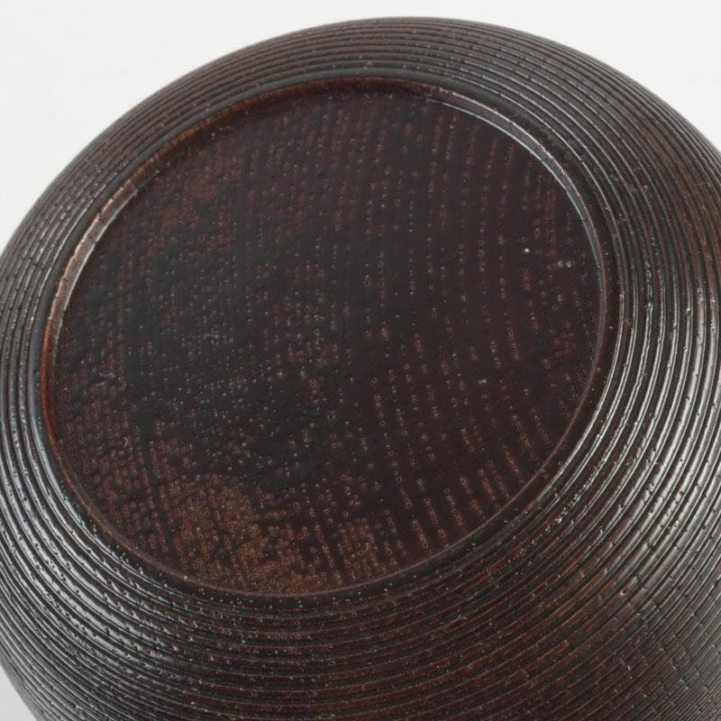 茶道具　京漆匠　平安象彦造　渦塗糸目　花蒔絵　平棗　共箱　V　9340