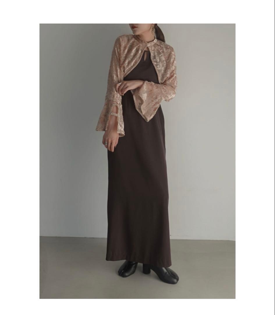 レースカーディガン風パーティードレス