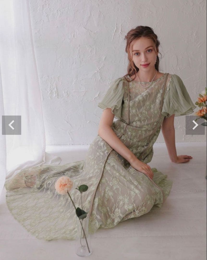 Dorry Doll ドリードール エアリースリーブドレス ロングドレス ブルー