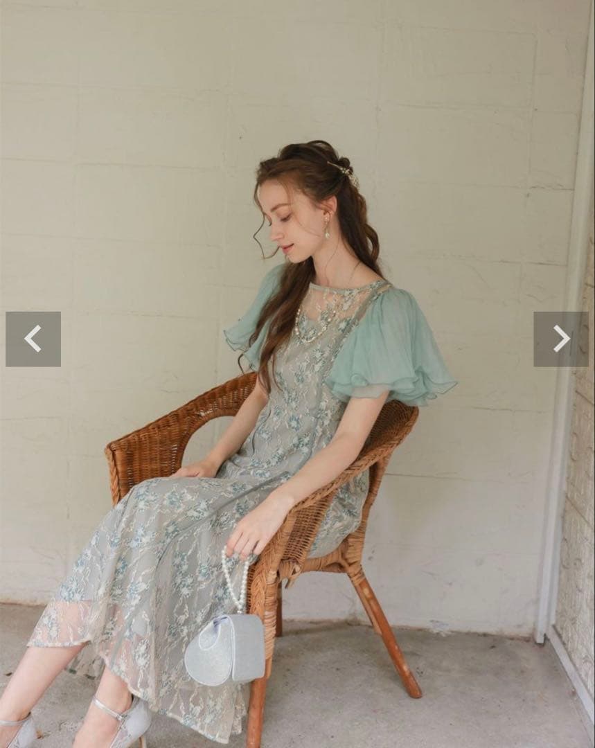 Dorry Doll ドリードール エアリースリーブドレス ロングドレス ブルー