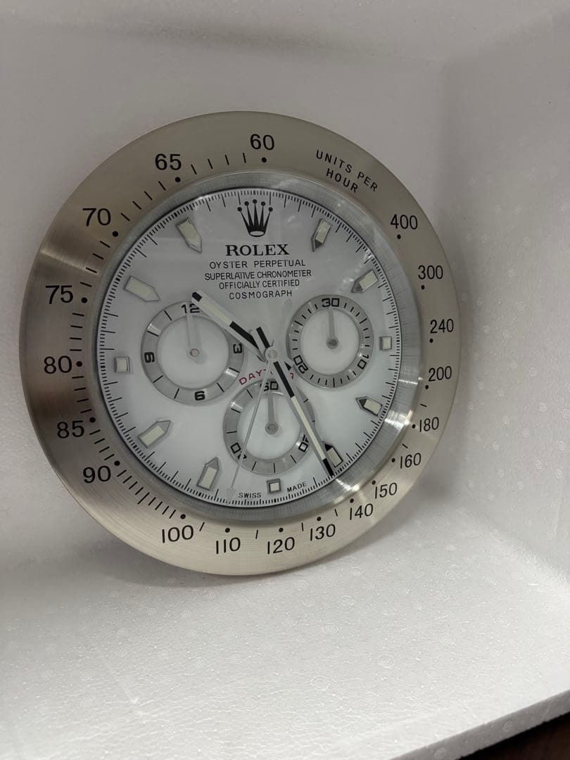 ロレックス ROLEX デイトナ　壁掛け時計　シルバー×ホワイト