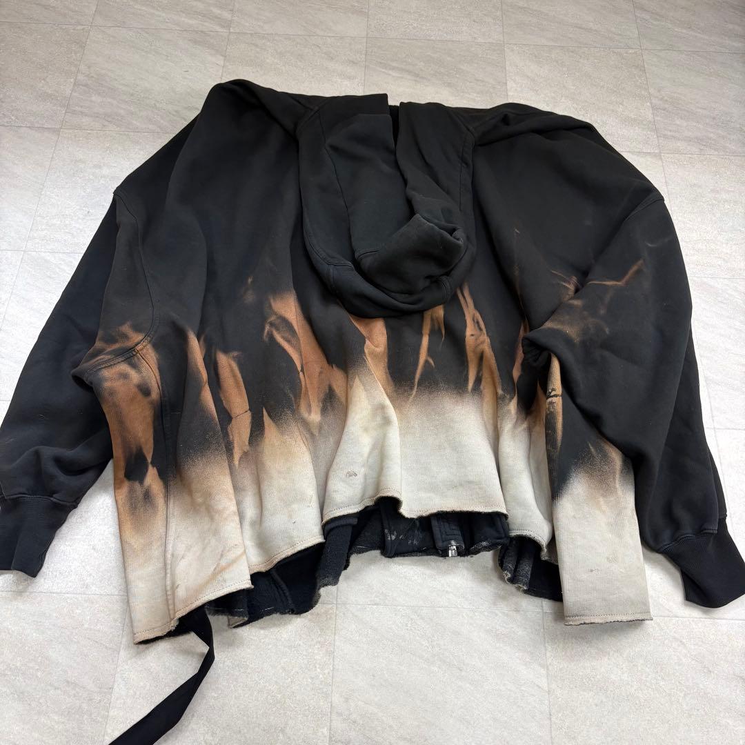 ダークシャドウ DRKSHDW 24AW ブリーチ加工ジップパーカー XS