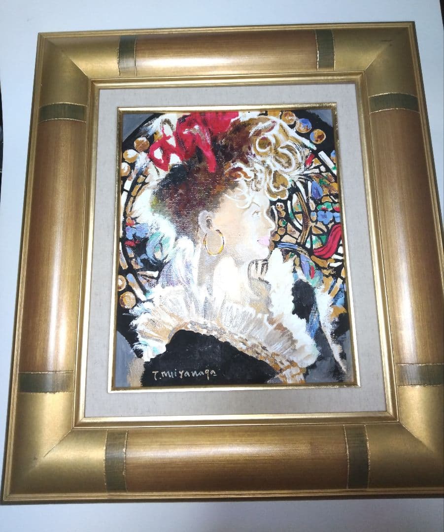 宮永岳彦、絵画、美人画、油彩３号、燦、肉筆、新品高級額縁、高塚省吾、森本草介。