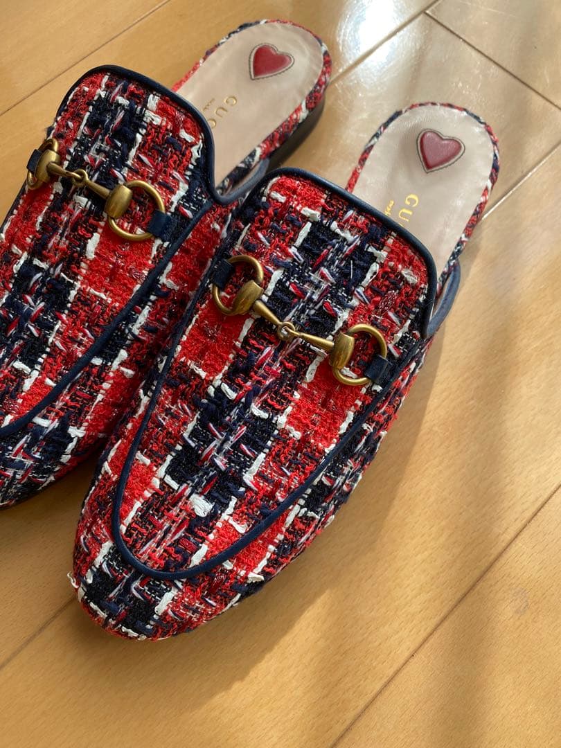美品【GUCCI】ツイードスリッポン　24cm