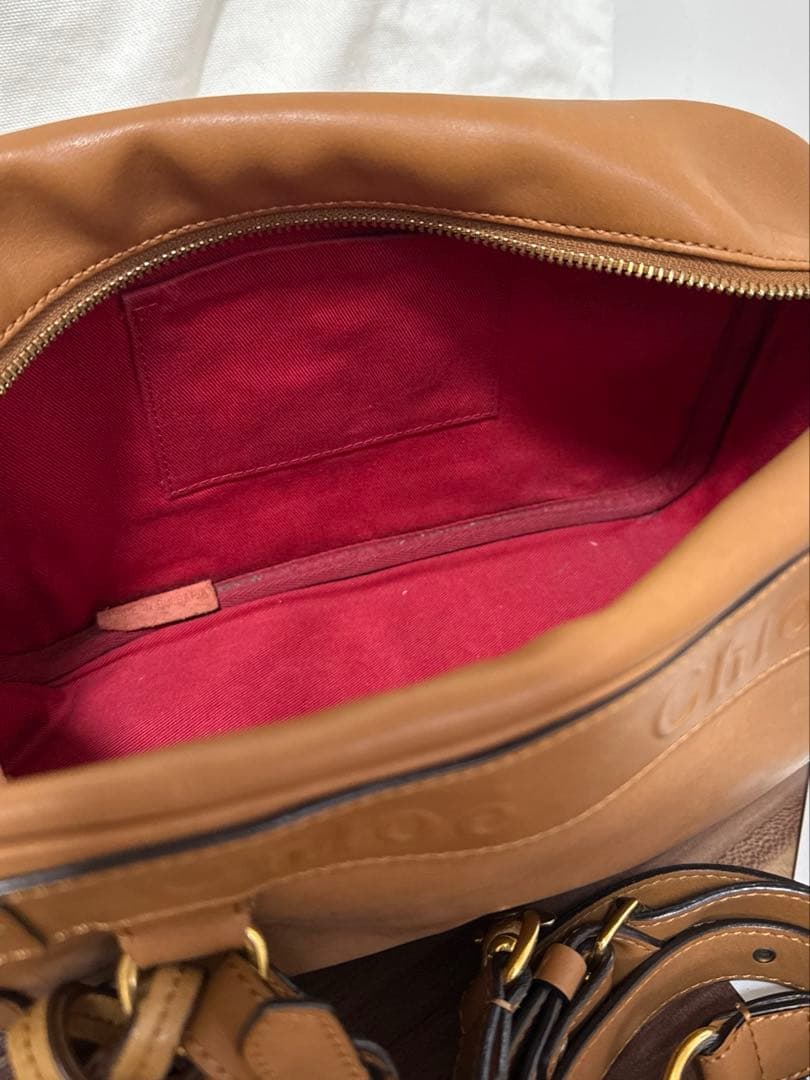 Chloé ブラウンレザーショルダーバッグ【難あり】