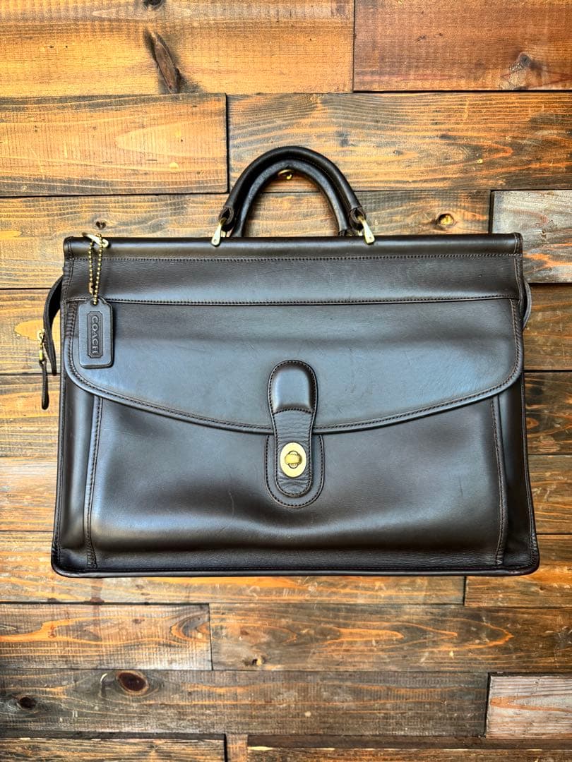 【美品　ストラップ付き】OLD COACH BUSINESS BAG