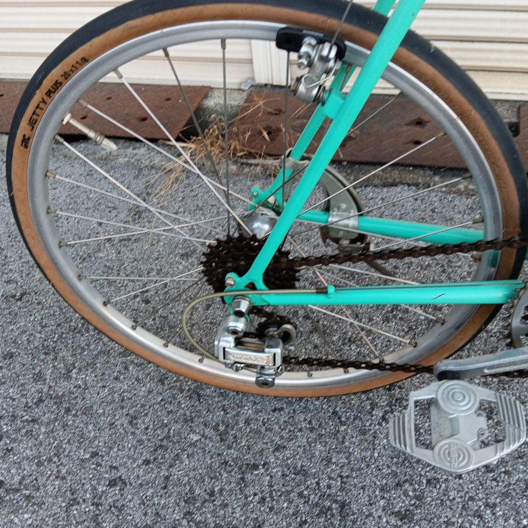 ターコイズ スチールフレーム 小径自転車