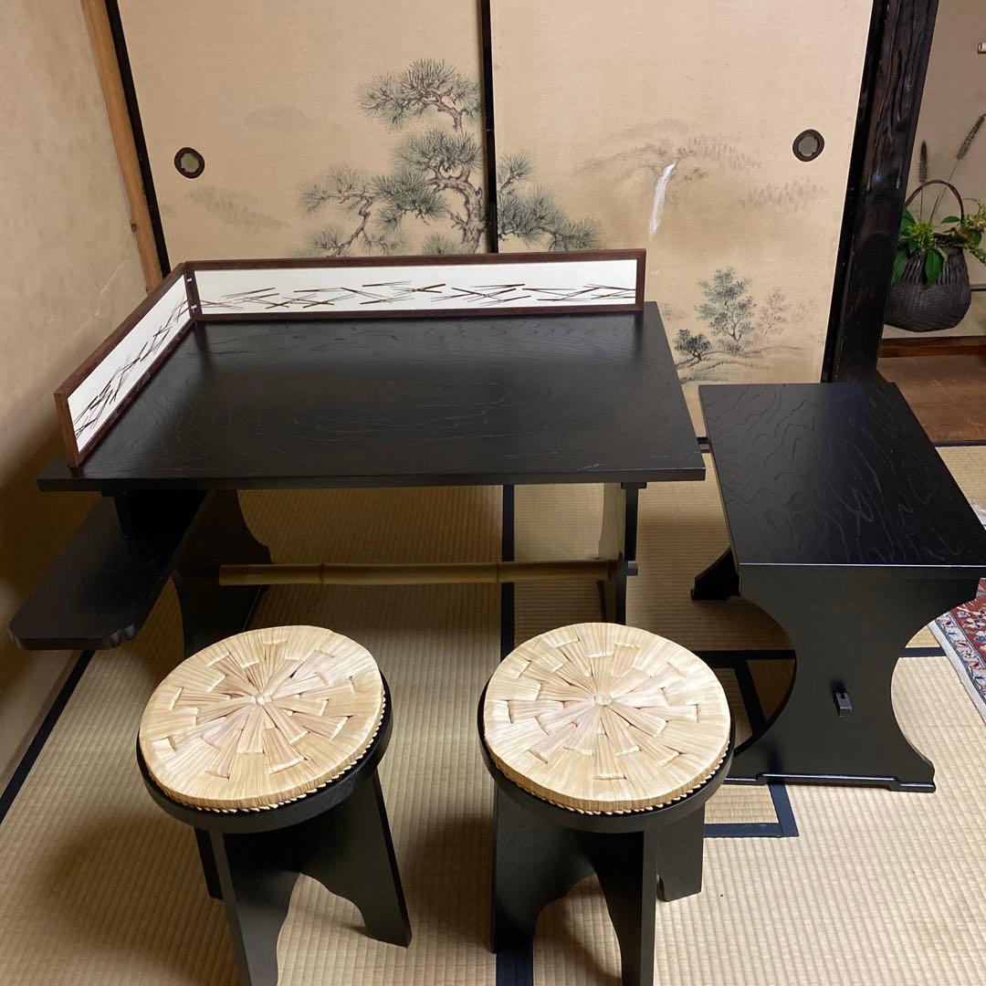 茶道具 立礼棚（りゅうれいだな） 点茶盤 掻合塗 表用セット