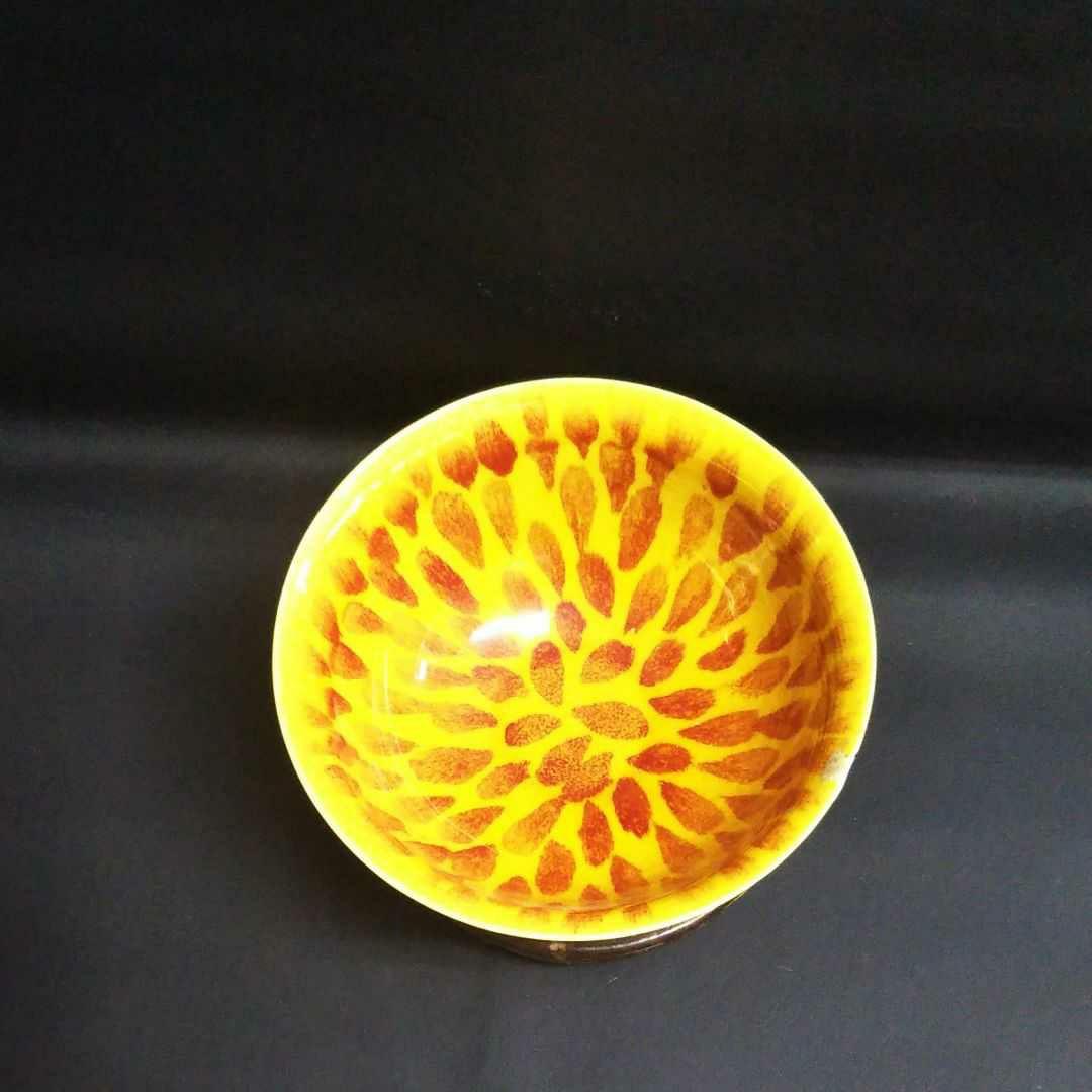 ※中国古美術/黃釉窯変朱班大碗/(底款:大明弘治年製)明代/