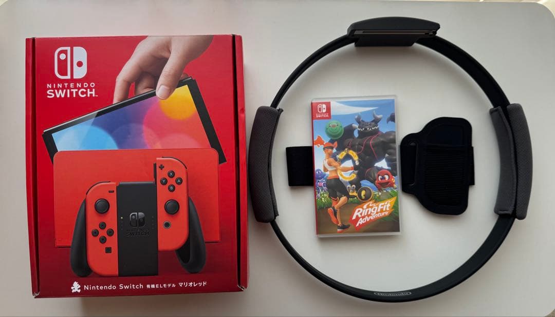 12/16まで値下げ!ニンテンドースイッチ有機ELマリオレッド&リングフィット