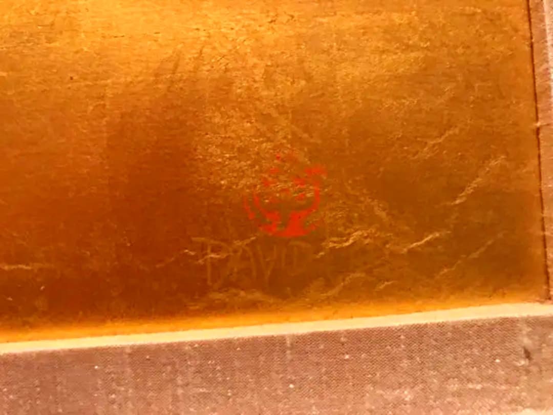 絵画  アイリス  パープル 金箔画 SALE‼️