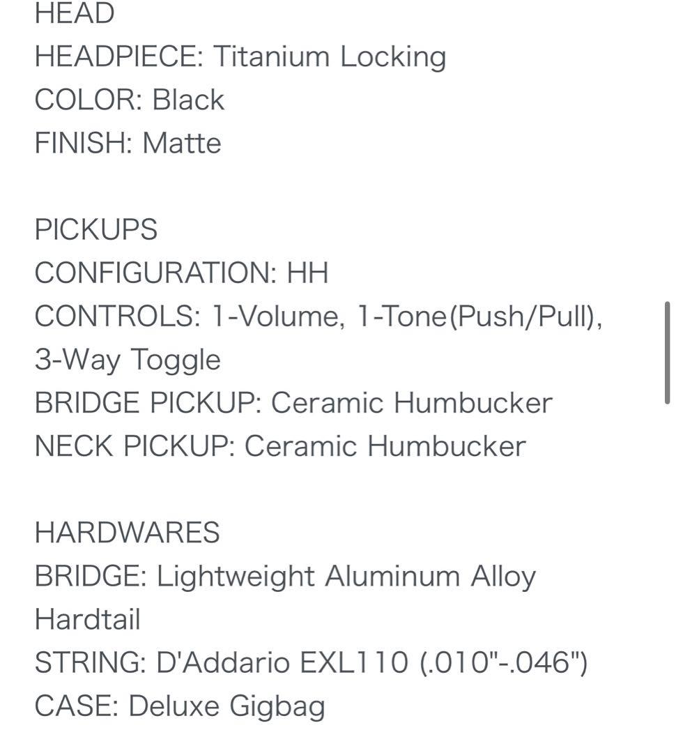 ギター HEX Guitars N400 Black