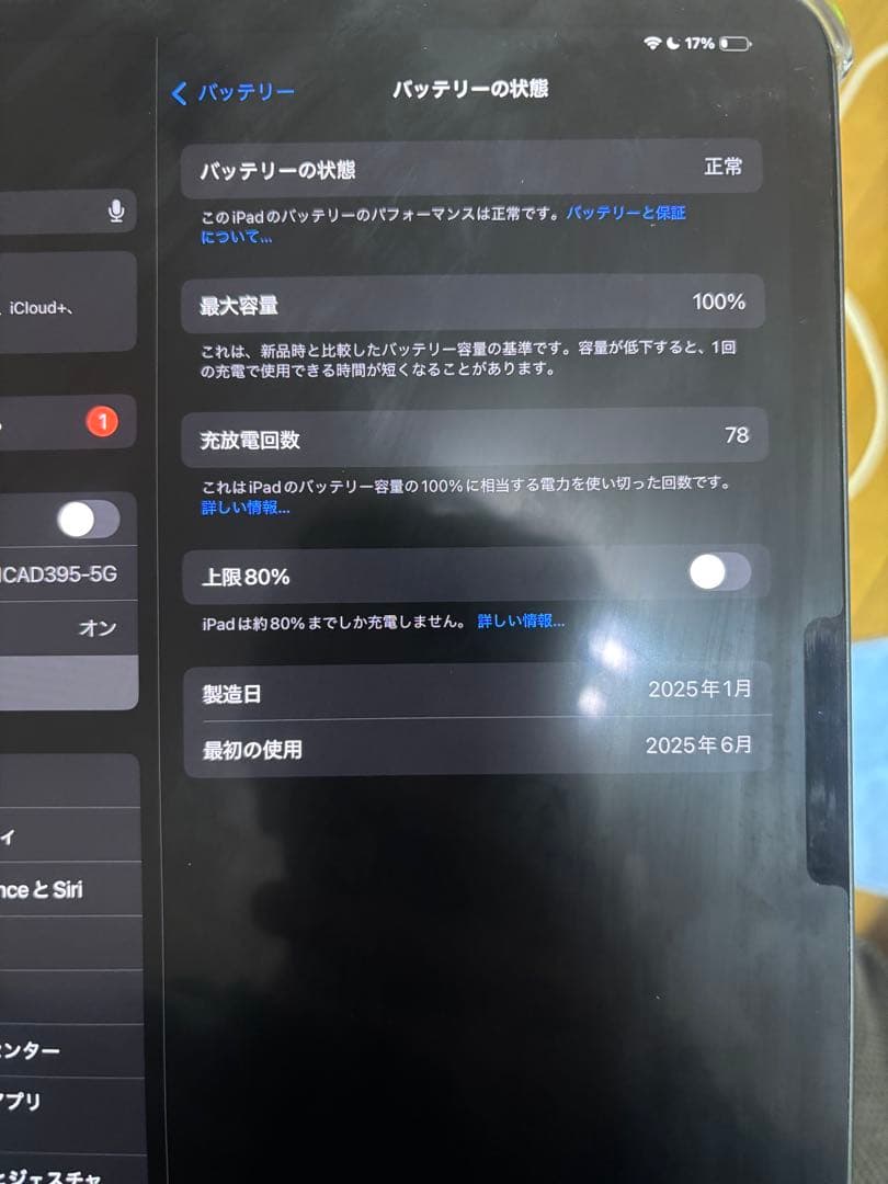 iPad Pro M4 11インチ バッテリー100% ソニー様