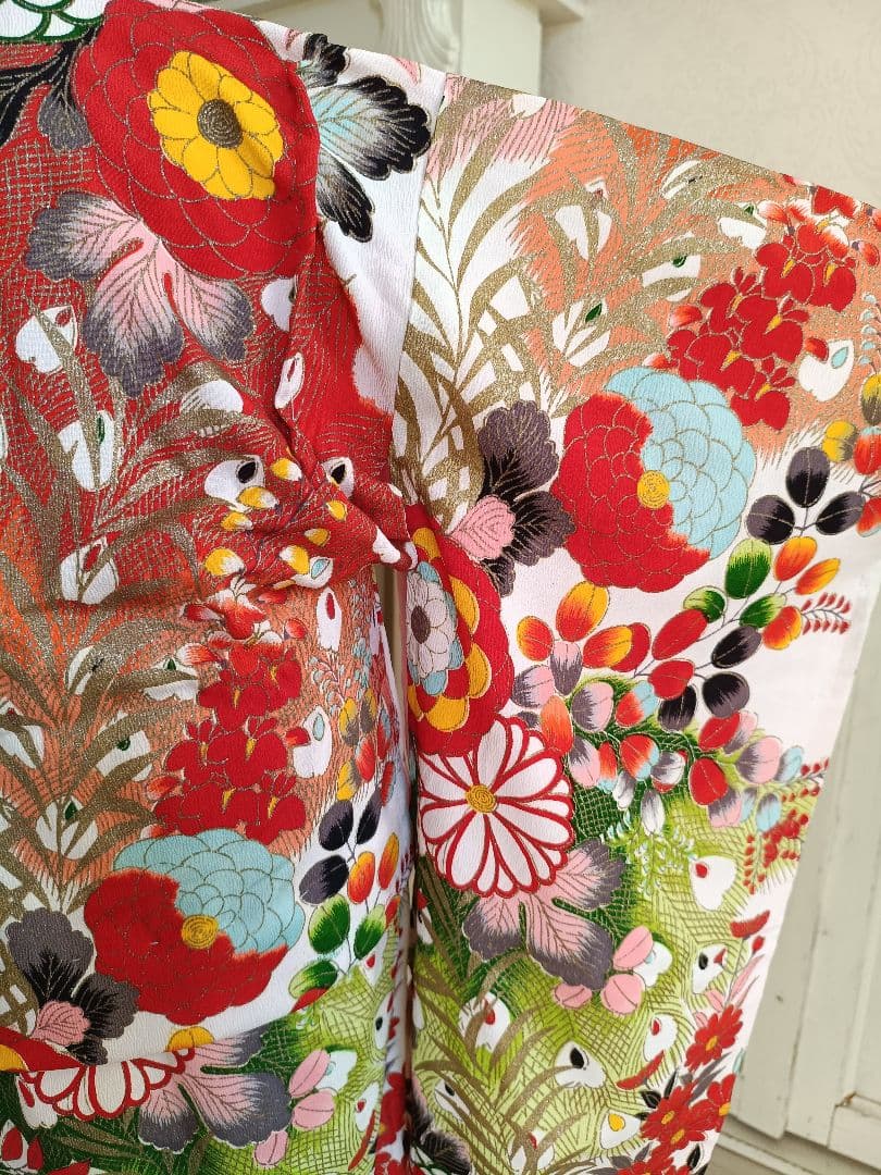 アンティーク孔雀の羽の模様☆七五三3歳着物単品