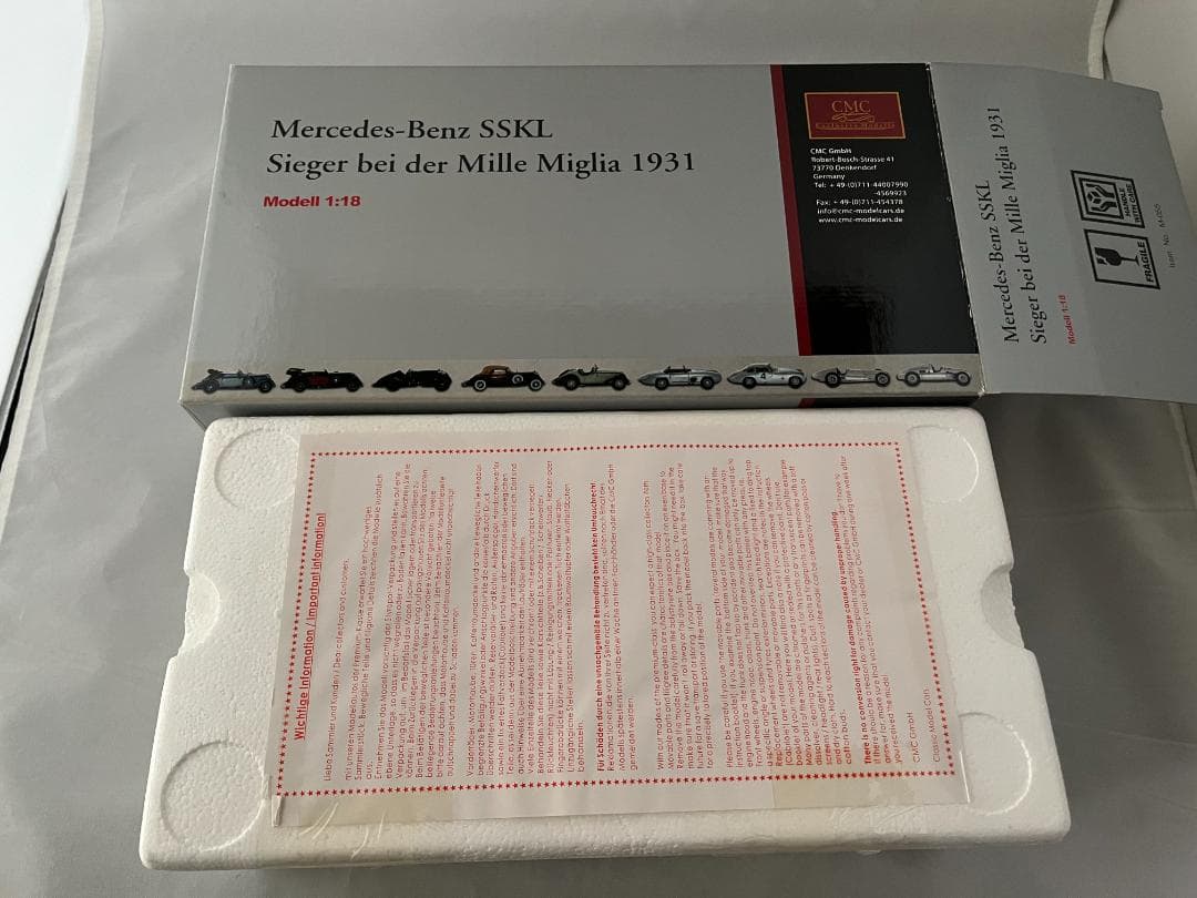 CMC 1/18 メルセデスベンツ SSKLミッレ.ミリア 1931