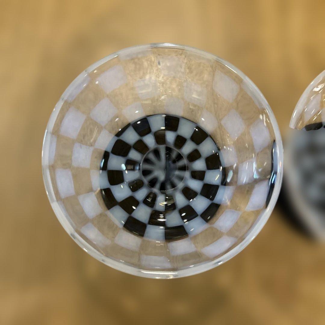 廣田硝子 大正浪漫硝子 氷コップ デザートカップ 水玉 乳白 和グラス二つ