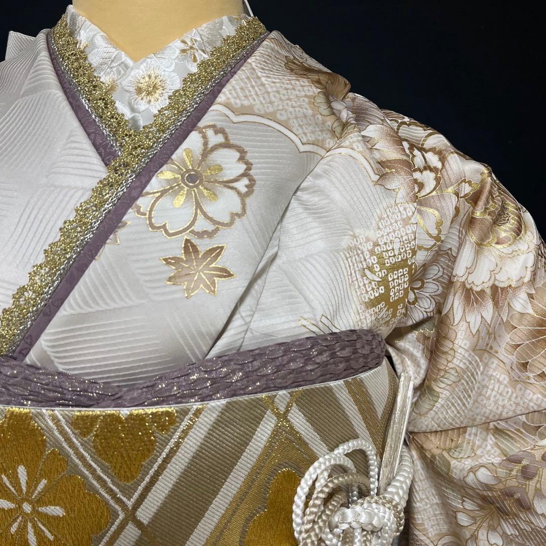 くすみ系ベージュの上品な古典振袖フルセット