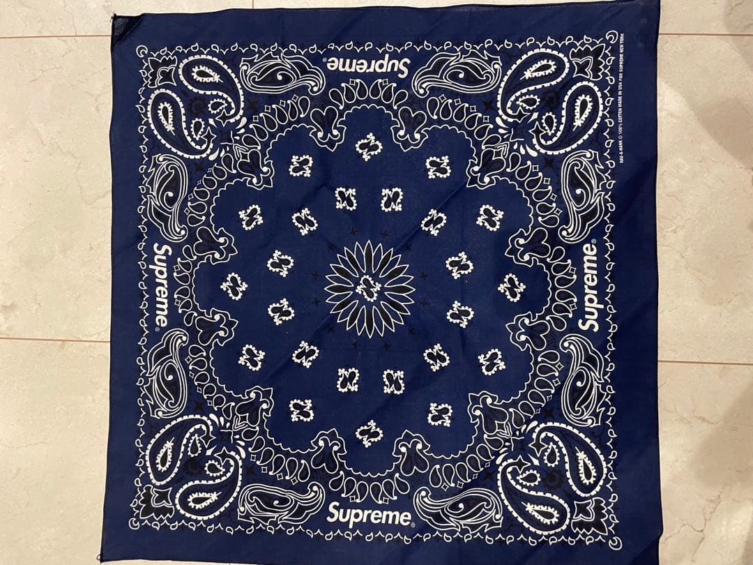 最安Supreme バンダナHav-A-Hank USAペイズリー　赤、紺　2枚
