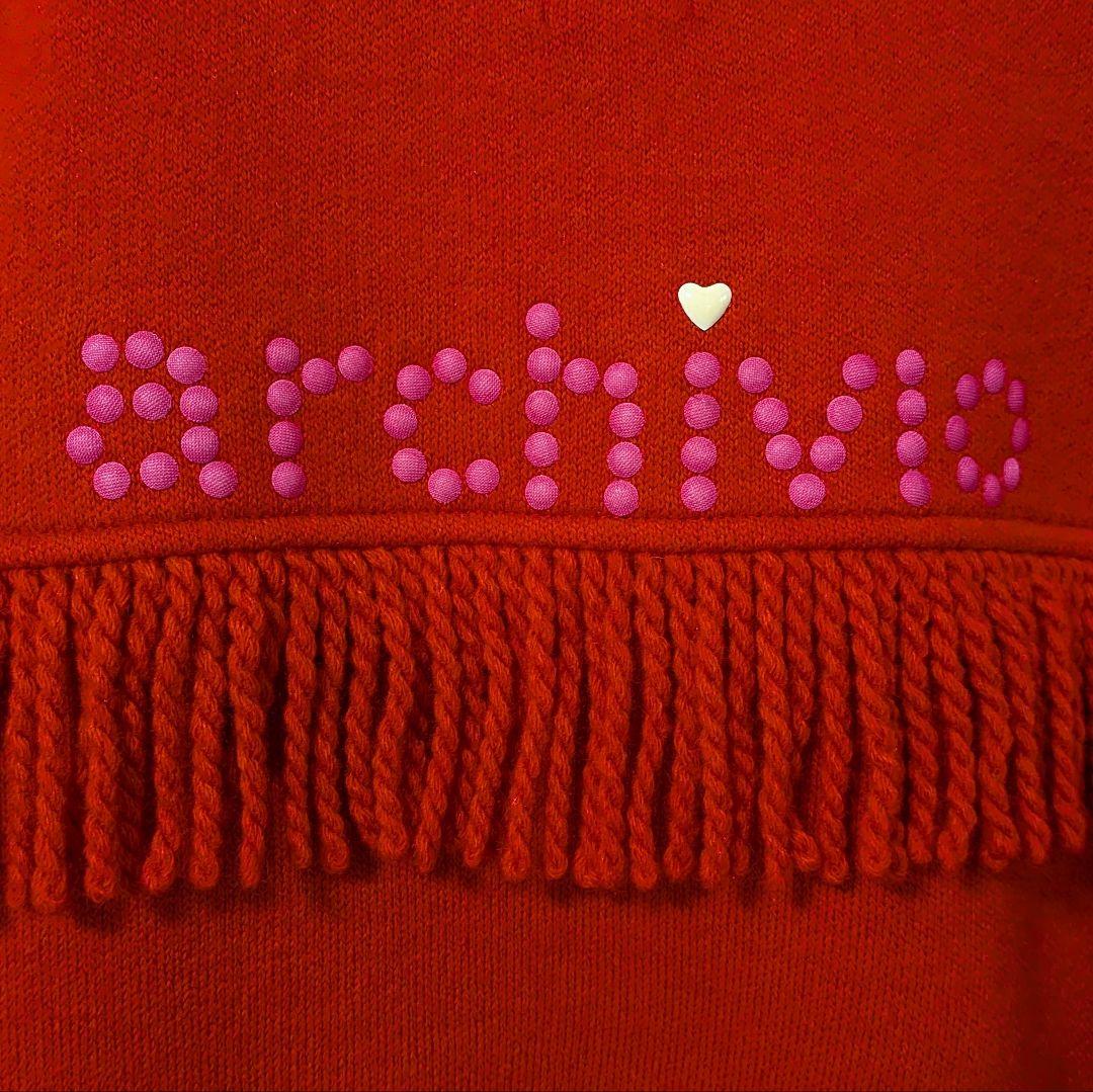 新品未使用 アルチビオ archivio フリンジ ブルゾン ニット ロゴ M