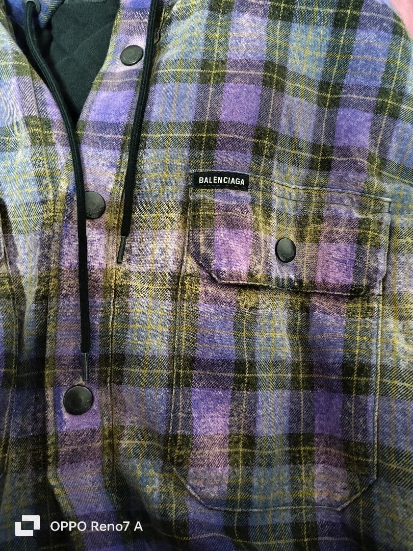 BALENCIAGA UNIFIT フード付きシャツジャケット 紫 XXS