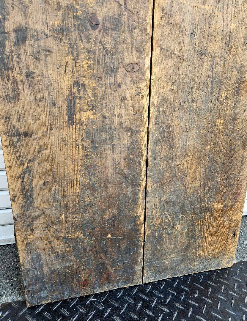 日本のアンティーク 枯れた木の飾り台 裁ち台 古材 古木 裁ち板 作業台