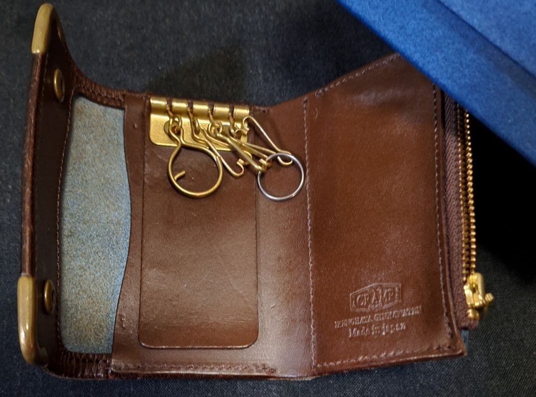 【池之端銀革店】Cramp ブライドルレザー3wayキーケース　限定カラー袋付