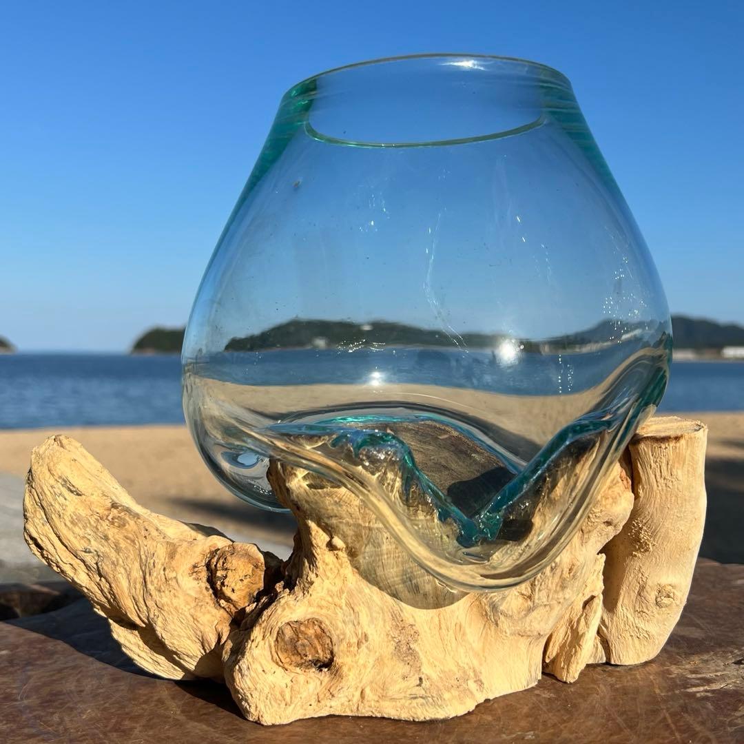 流木ガラスオブジェW18A 花瓶 金魚鉢 ガーデニング テラリウム 観賞魚 容器