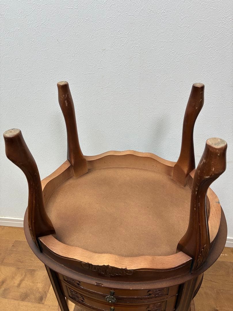 アンティーク　ラウンドキャビネット　猫脚　サイドテーブル