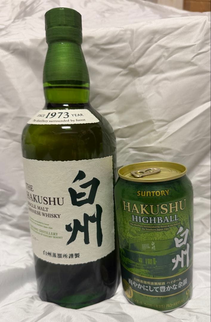 山崎、白州シングルモルトウイスキー 700ml +ハイボール缶　未開栓セット