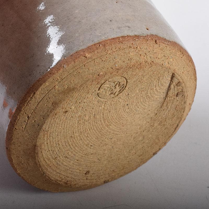 茶道具　萩焼　天寵山　七代　兼田三左エ門造　肩衝茶入　仕覆付　共箱　V　8140