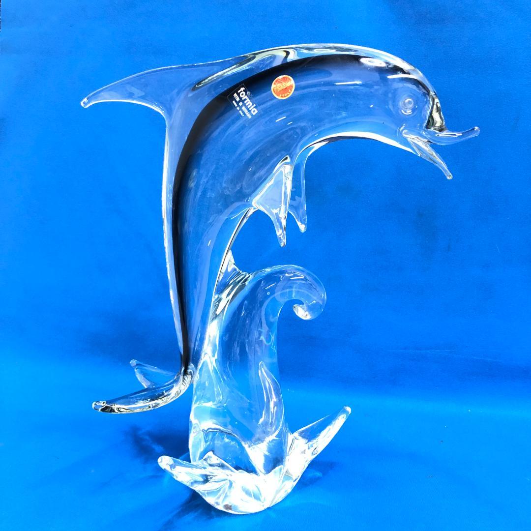 formia イルカ ガラス 置物 クリスタル イタリア製 MURANO