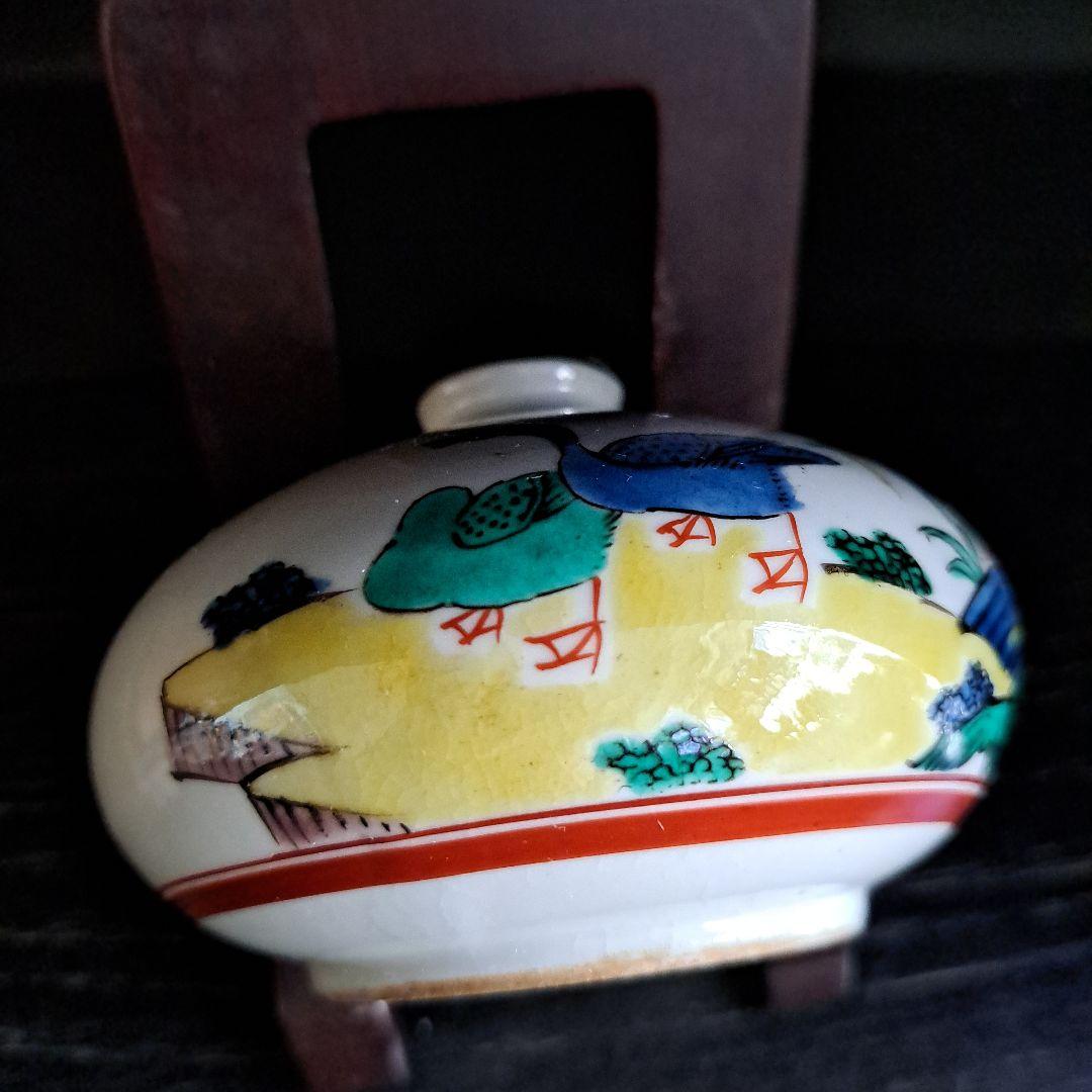 江戸期　白磁　柿右衛門手　　油壺　極上　角福