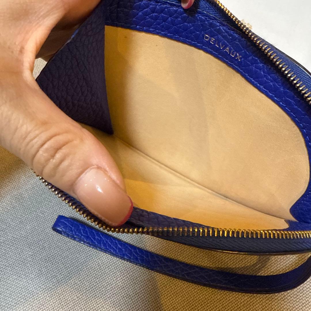 DELVAUX 青 レザー ケース