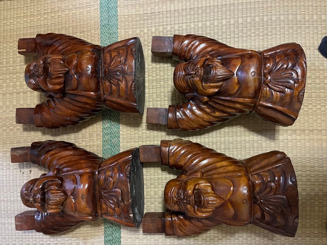 木製彫刻テーブル　一枚板