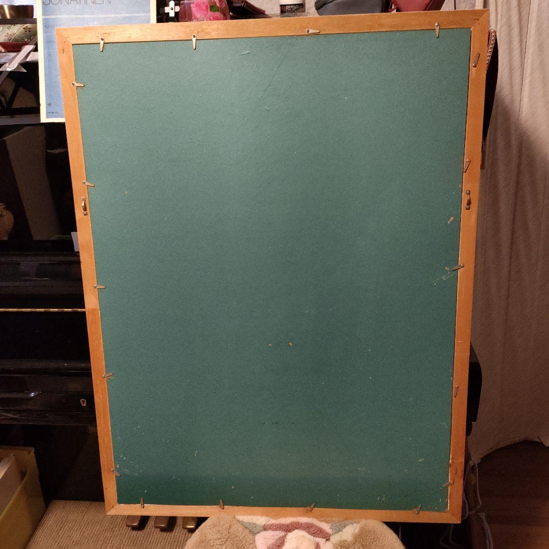 【９月特価】額入り絵画　ゴッホ「花瓶のバラ」大きな作品　名画　額縁　美術館で購入