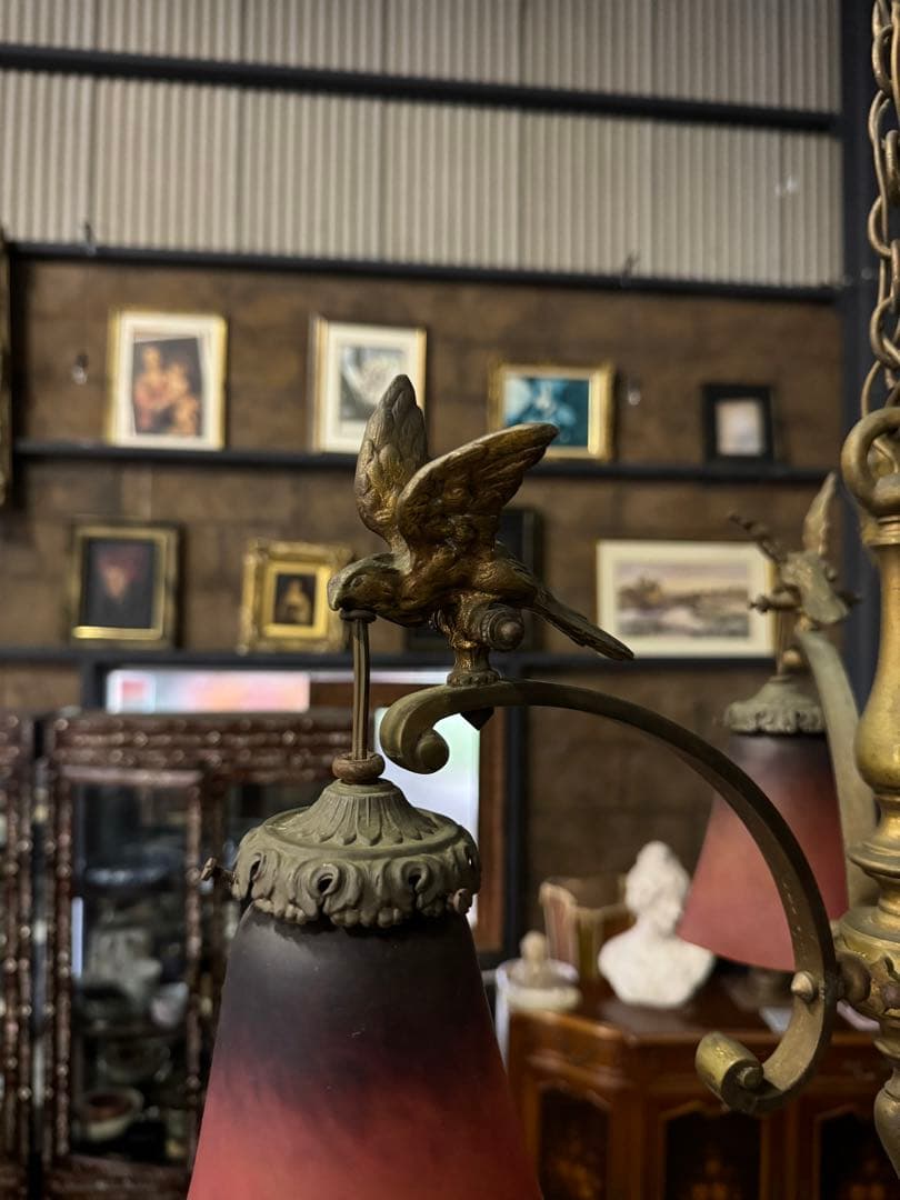 フランス製 アールヌーボー 3灯吊り下げ照明｜アンティーク｜1900年初頭