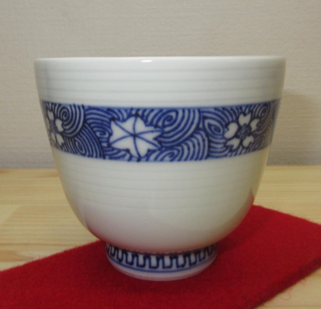 送料込【逢絢亭】茶道具 汲出椀 京焼 染付 雲錦の図 ５客 林淡幽 共箱入り