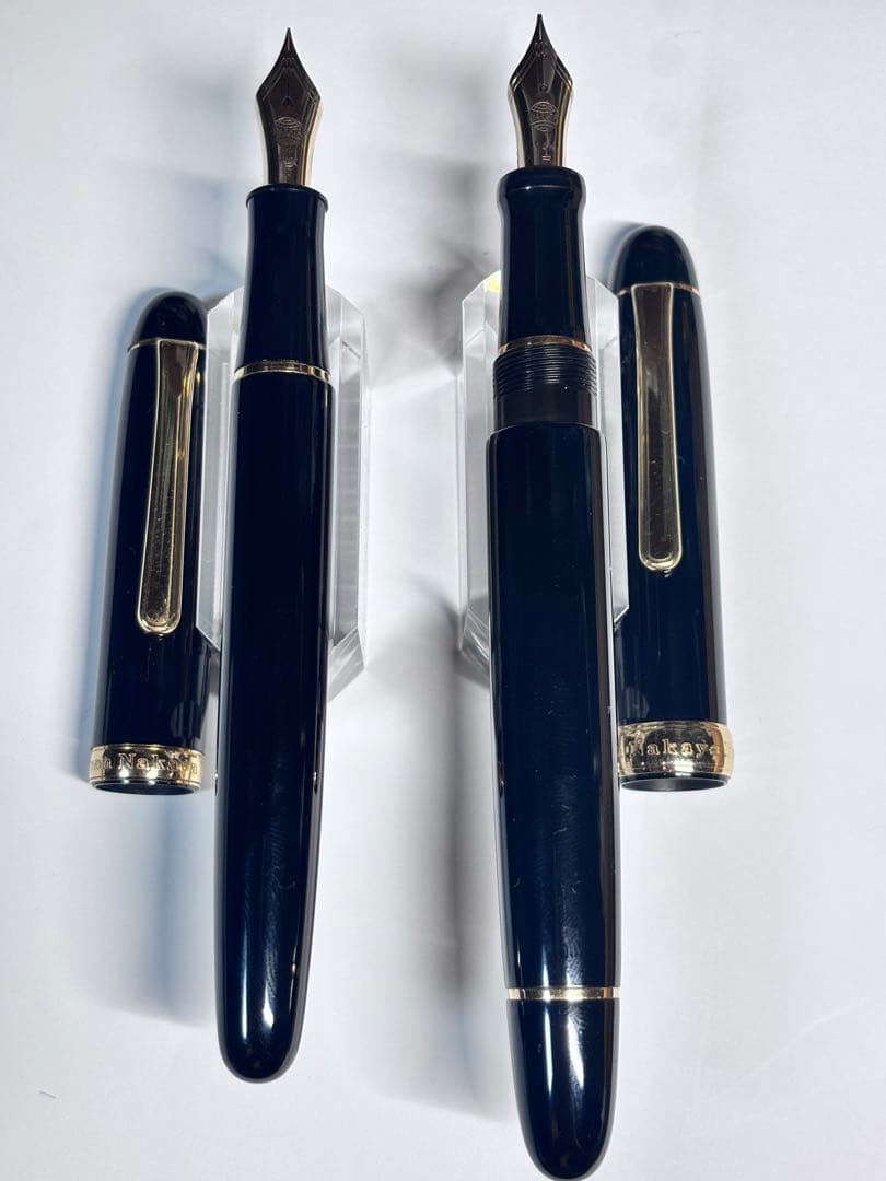 中屋万年筆廃盤バランスコントロールクロロ中字、ノーマルタイプ漆クロロ万年筆細字