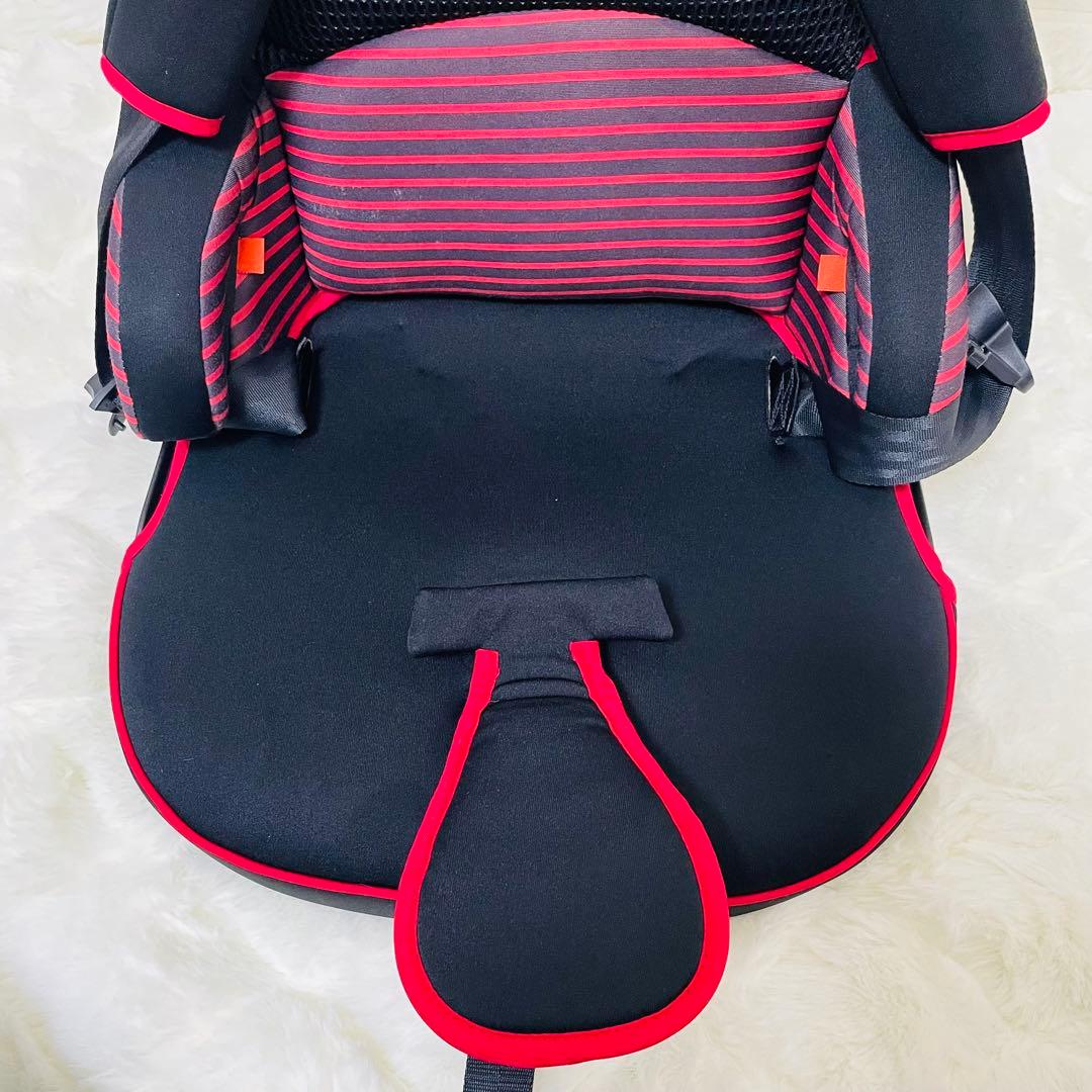 日本育児 トラベルベスト EC FIX ジュニアシート チャイルドシート 赤黒