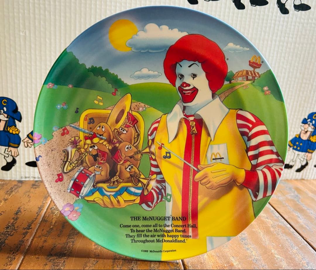 80' McDonald's Plastic Plate×4 マクドナルド絵皿