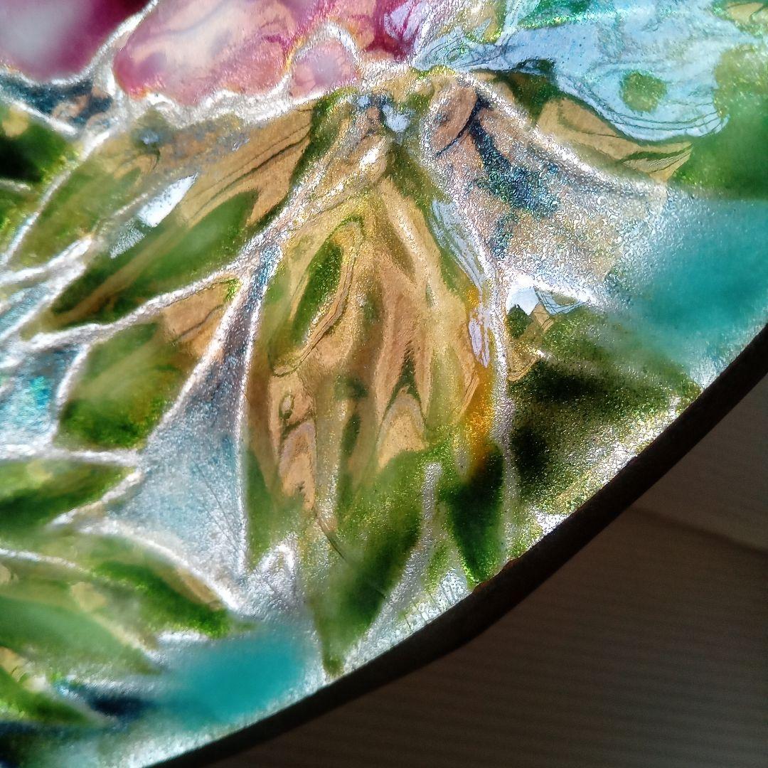 直径44cm 七宝焼き牡丹 飾皿