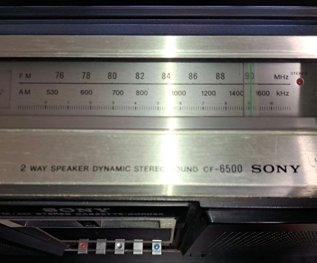 SONY CF-6500 ラジカセ FM/AMラジオ動作確認済アンテナ破損レトロ