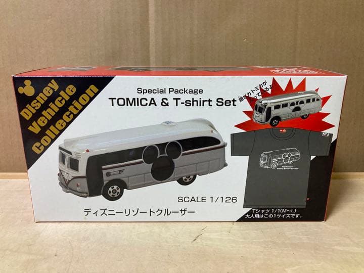 ディズニーリゾートクルーザー 銀　トミカ＆大人サイズTシャツセット