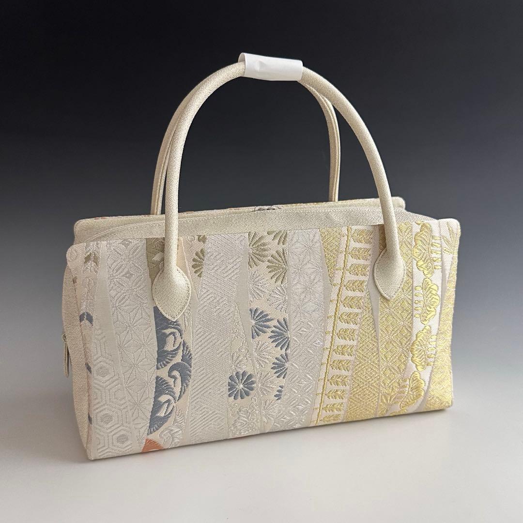 新品未使用品　京都 西陣織正絹帯地使用　利休バッグお茶席　25115