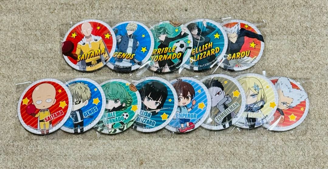 ワンパンマン　缶バッジ　ラウンドワン限定　コンプリート　未開封